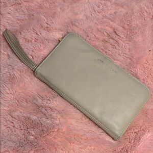 Adrienne Vittadini Beige Wristlet Clutch. Studio